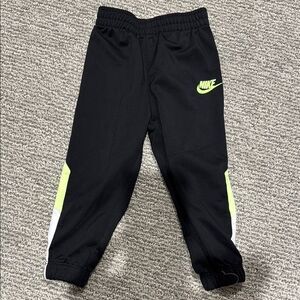 Nike Kids Black and Green Jogger Pants